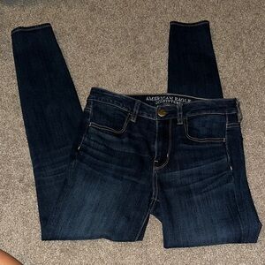 American Eagle Outfitters Women's Dark Blue Skinny Jeans